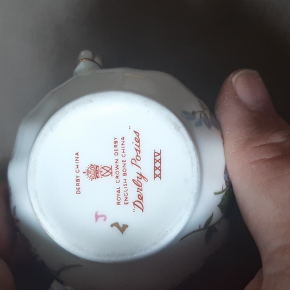 Vintage miniature Derby Posies Cream / Sugar by Royal Crown Derby - Picture 6 of 6